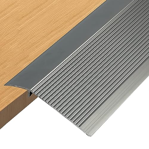 Übergangsprofil Leiste Bodenübergangsstreifen 90cm Übergangsleiste Teppichleisten Boden Türleisten 10cm Übergangsschiene, Türschwellen Leiste, Übergangsleiste,höhenausgleichsprofil ( Color : Silver , von RIFWOVE