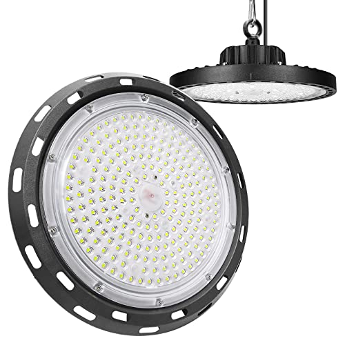 RIGIDON 150W UFO Led High Bay Light, 15000LM Werkstatt Led Strahler Industrielampe, Hallen Beleuchtung Led Hallenstrahler Für Garage Werkstätten Industrie Fabrikhallen, Led Deckenleuchte 6000K Weiß von RIGIDON