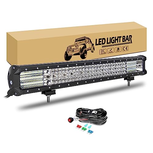 RIGIDON 23" 59cm 570W LED Arbeitsscheinwerfer Bar, Offroad Scheinwerfer Zusatzscheinwerfer mit 12V Kabelbaum Flutlicht Reflektor Combo Wasserdicht Arbeitslicht für 4x4 Auto SUV ATV UTV Traktor RIGIDON 23" 59cm 570W LED Arbeitsscheinwerfer Bar, Offroad Scheinwerfer Zusatzscheinwerfer mit 12V Kabelbaum Flutlicht Reflektor Combo Wasserdicht Arbeitslicht für 4x4 Auto SUV ATV UTV Traktor von RIGIDON