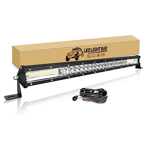 RIGIDON 24 Zoll 60cm 216W Led Arbeitsscheinwerfer Bar mit 12V kabelbaum, Offroad Beleuchtung Zusatzscheinwerfer Auto Scheinwerfer für 4x4 Traktor SUV ATV LKW, 6000K Led Rückfahrscheinwerfer RIGIDON 24 Zoll 60cm 216W Led Arbeitsscheinwerfer Bar mit 12V kabelbaum, Offroad Beleuchtung Zusatzscheinwerfer Auto Scheinwerfer für 4x4 Traktor SUV ATV LKW, 6000K Led Rückfahrscheinwerfer von RIGIDON