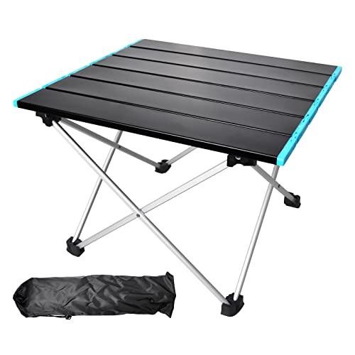 RIGIDON Campingtisch, 40 x 35cm Foldable Tragbarer Camping Tisch, Aluminium Mini Faltbar Draußen Klappbar Klapptisch Camping, Klein Fishing Table, Für Grill Picknick Strand Garten Wandern Reisen von RIGIDON