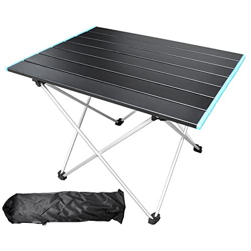 RIGIDON Campingtisch, 56 x 40cm Foldable Tragbarer Camping Tisch, Aluminium Mini Faltbar Draußen Klappbar Klapptisch Camping, Klein Fishing Table, Für Grill Picknick Strand Garten Wandern Reisen von RIGIDON