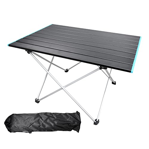 RIGIDON Campingtisch, 68 x 46cm Foldable Tragbarer Camping Tisch, Aluminium Mini Faltbar Draußen Klappbar Klapptisch Camping, Klein Fishing Table, Für Grill Picknick Strand Garten Wandern Reisen von RIGIDON