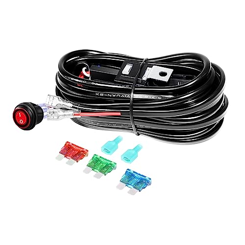 RIGIDON Kabelbaum Kabelsatz Relais Adapter für KFZ Scheinwerfer Arbeitsscheinwerfer Tagfahrleuchten Lichtleisten DC 12V/40A 18AWG (Modell C für 1 Lampe) von RIGIDON