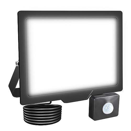 RIGIDON LED Strahler mit Bewegungsmelder 50W 5000LM LED Scheinwerfer Außenstrahler 6000K Kaltweiß IP66 Wasserdicht Fluter Außenleuchte Aussenlampe für Garten Garage Innenhöfe Sportplatz Hof von RIGIDON