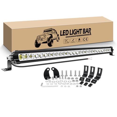 RIGIDON Led Arbeitsscheinwerfer Bar 29 Zoll 73 cm 90W Led Lichtbalken 12V 12V Slim Zusatzscheinwerfer Lightbar Arbeit Licht Bar für Auto Offroad Traktor SUV ATV UTV 4x4 Rückfahrscheinwerfer von RIGIDON