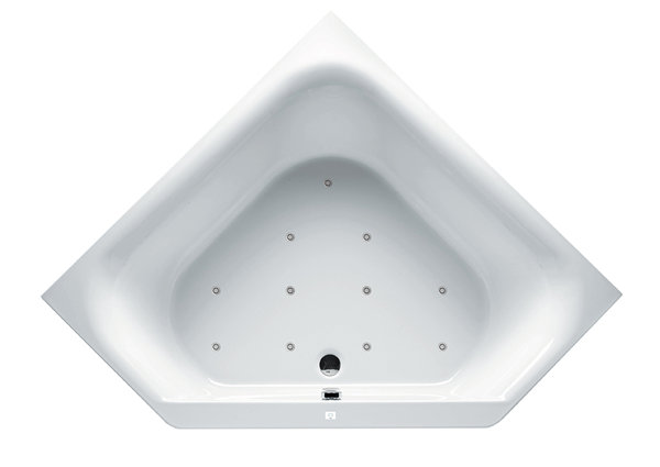 RIHO Austin Eck-Badewanne, mit Air-System, 2-Sitzer, 145x145x48cm, 270 Liter, weiß, B0050, Ausführung: Version links von RIHO