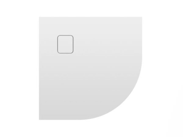 RIHO Basel Viertelkreis-Duschwanne, weiß glänzend, Ablauf 90mm, ultraflach, bodenebener Einbau, D0050, Ausführung: 1500x900x45/25mm von RIHO