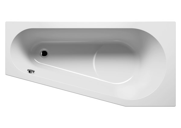 RIHO Delta Eck-Badewanne, Version links, Einbau, 1-Sitzer, weiß, B06, Ausführung: 160x80x48cm, Nutzinhalt: 130 Liter von RIHO