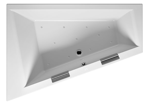 RIHO Doppio Badewanne, asymmetrisch, mit Air-System, 2-Sitzer, 180x130x48cm, 315 Liter, weiß, B03, Ausführung: Version rechts von RIHO