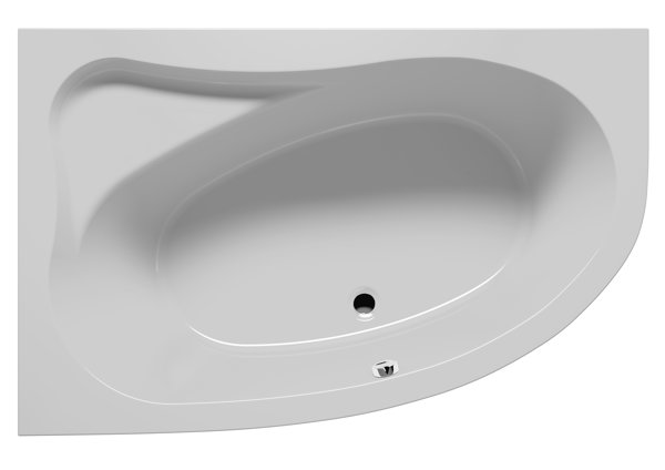 RIHO Geta Badewanne, asymmetrisch, Version links, Einbau, 1-Sitzer, weiß, B02, Ausführung: 180x80x48cm, Nutzinhalt: 145 Liter von RIHO