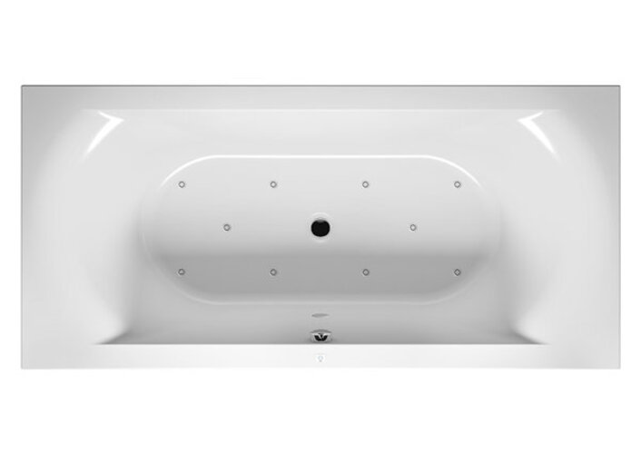 RIHO Lima Rechteck-Badewanne, Version links, mit Air-System, Einbau, 2-Sitzer, weiß, B053007005 von RIHO