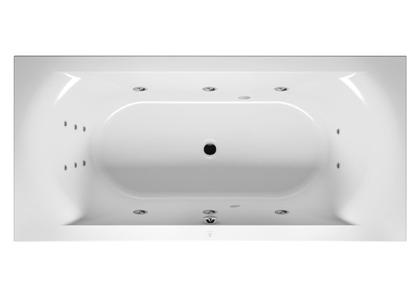 RIHO Lima Rechteck-Badewanne, Version rechts, mit Flow-System, Einbau, 2-Sitzer, weiß, B0, Ausführung: 160x70x45cm, Nutzinhalt: 95 Liter von RIHO