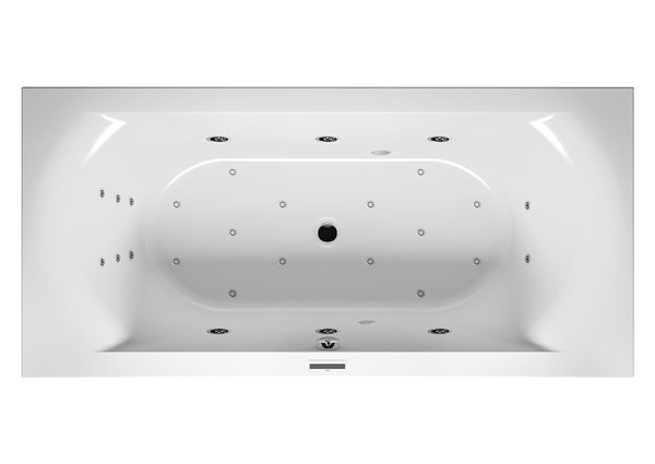 RIHO Linares Rechteck-Badewanne, Version rechts, mit Joy-System, 2-Sitzer, weiß, B1, Ausführung: 150x70x45cm, Nutzinhalt: 80 Liter von RIHO