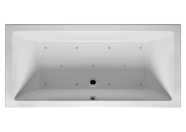 RIHO Lugo Rechteck-Badewanne, Version links, mit Air-System, Einbau, 2-Sitzer, weiß, B13, Ausführung: 160x70x47cm, Nutzinhalt: 154 Liter von RIHO