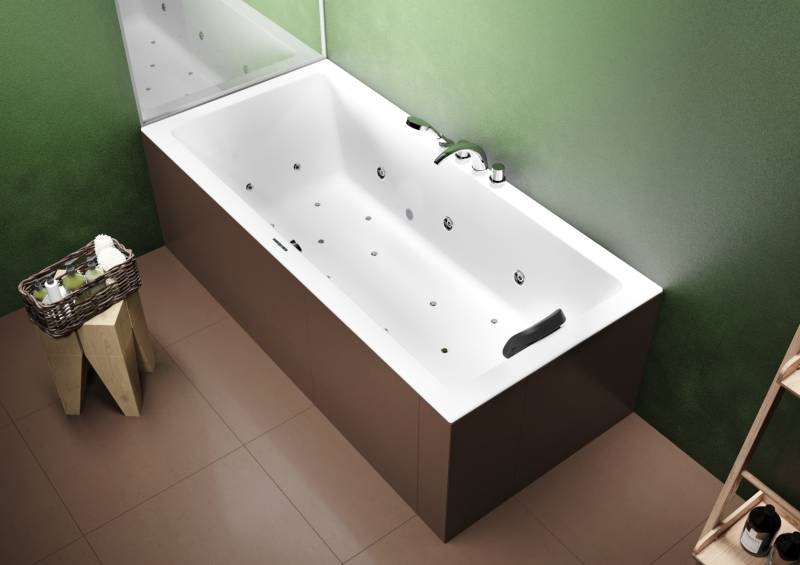 RIHO Lugo Rechteck-Badewanne, Version links, mit Joy-System, Einbau, 2-Sitzer, weiß, B132013005 von RIHO