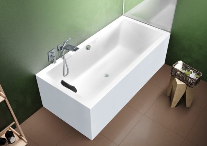 RIHO Lugo Rechteck-Badewanne, Version rechts, PlugPlay-Variante, 2-Sitzer, weiß, B137014005 von RIHO