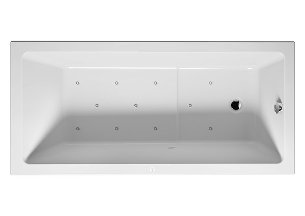 RIHO Lusso Plus Rechteck-Badewanne, mit Air-System, 170x80x48cm, 215 Liter, Einbau, 1-Sitzer, weiß, B00600, Ausführung: 180x80x47,5cm, Nutzinhalt: 215 Liter von RIHO
