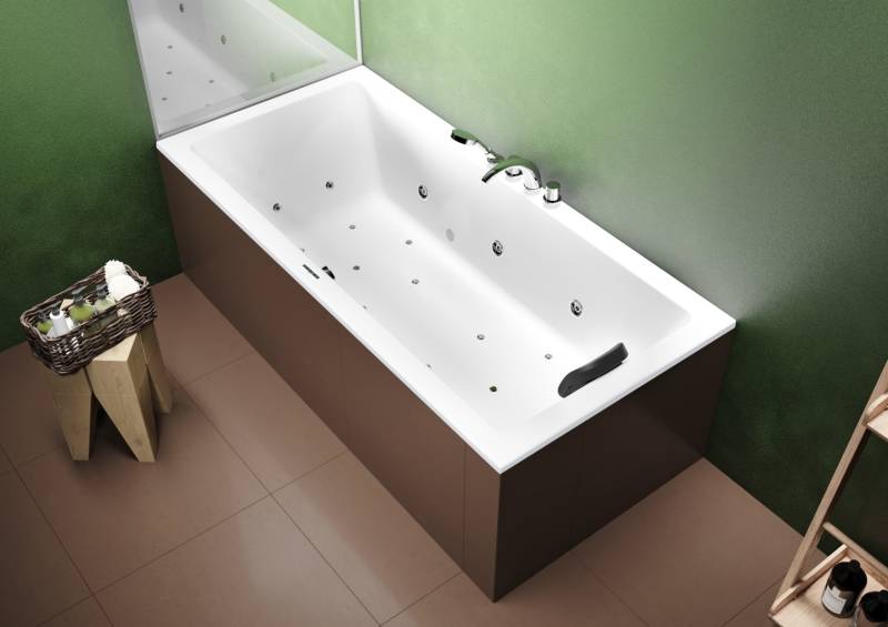 RIHO Lusso Rechteck-Badewanne, Version links, mit Joy-System, Einbau, 2-Sitzer, weiß, B015009005 von RIHO