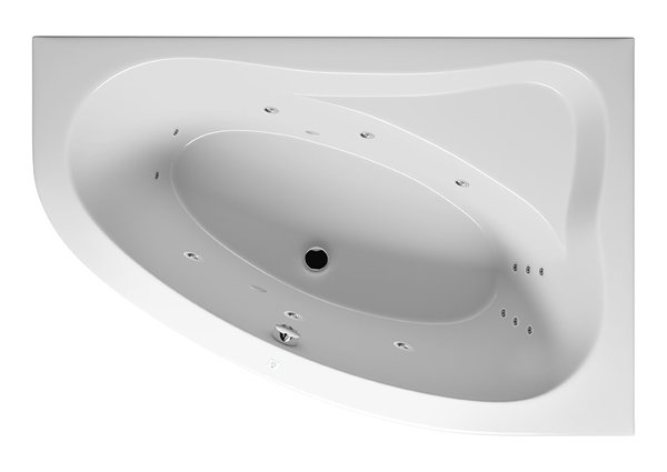 RIHO Lyra Eck-Badewanne, Version links, mit Flow-System, Einbau, 2-Sitzer, weiß, B0, Ausführung: 170x110x46,5cm, Nutzinhalt: 200 Liter von RIHO