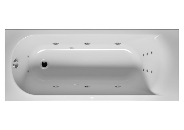 RIHO Miami Rechteck-Badewanne, Version links, mit Flow-System, Einbau, 1-Sitzer, weiß, B0, Ausführung: 170x70x43cm, Nutzinhalt: 105 Liter von RIHO