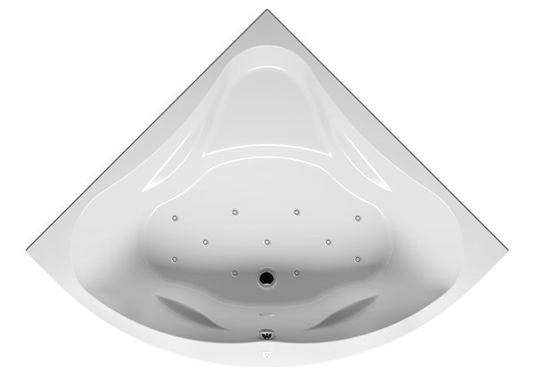 RIHO Neo Eck-Badewanne, Version links, mit Air-System, Einbau, 2-Sitzer, weiß, B07, Ausführung: 140x140x47,5, Nutzinhalt: 235 Liter von RIHO