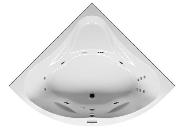 RIHO Neo Eck-Badewanne, Version links, mit Joy-System, Einbau, 2-Sitzer, weiß, B07, Ausführung: 140x140x47,5, Nutzinhalt: 235 Liter von RIHO