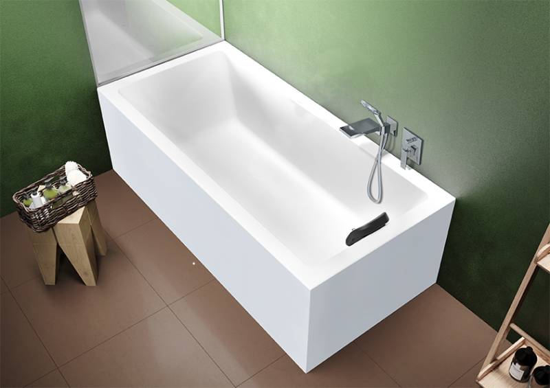 RIHO Rethink Cubic Rechteck-Badewanne, Version links, Plug&Play-Variante, 1-Sitzer, weiß glänzend, B105012005 von RIHO