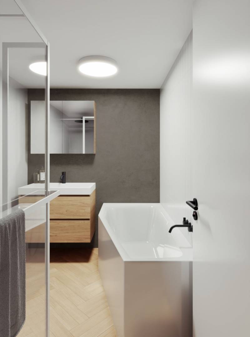 RIHO Rethink Space Eck-Badewanne, Version links, Einbau, mit Ab- und Überlaufgarnitur, 1-Sitzer, weiß, B112001005 von RIHO