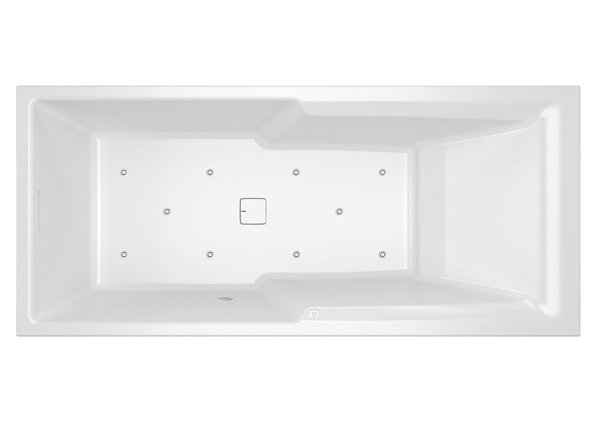 RIHO Still Shower Rechteck-Badewanne, Version links, mit Air-System, Einbau, mit Ab-/Überlaufgarnitur, 2-Sitzer, weiß, B10300, Ausführung: 180x80x47,5cm, Nutzinhalt: 215 Liter von RIHO
