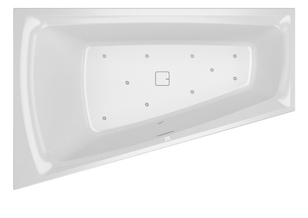 RIHO Still Smart Eck-Badewanne, mit Air-System, Einbau, 170x110x50cm, mit Ab-/Überlaufgarnitur, 240 Liter, 2-Sitzer, weiß, B10, Ausführung: Version links, ohne Kopfkissen/Licht von RIHO