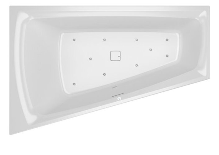 RIHO Still Smart Eck-Badewanne, mit Air-System, Einbau, 170x110x50cm, mit Ab-/Überlaufgarnitur, 240 Liter, 2-Sitzer, weiß, B101004005 von RIHO