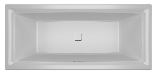 RIHO Still Square Rechteck-Badewanne, mit Riho Fall, Einbau, mit Ab-/Überlaufgarnitur, 2-Sitzer, weiß, B, Ausführung: 170x75x50cm, ohne Kopfkissen/Licht von RIHO