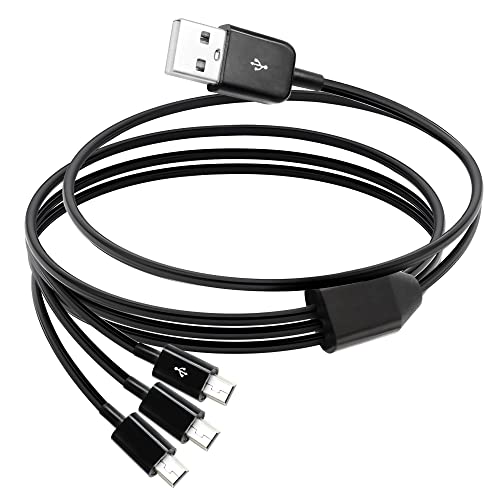 RIEEYOCA Multi-Mini-USB-Splitterkabel, 3-in-1-USB-2.0-A-Stecker auf 3 Mini-5-Pin-Stecker, Datensynchronisations-Ladekabel für Mini-USB-Geräte, 1 m (schwarz) von RIIEYOCA