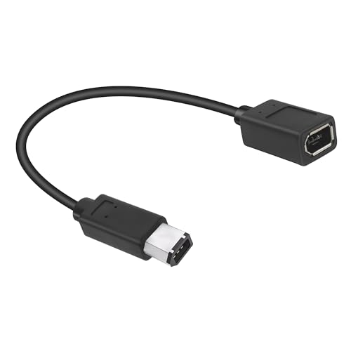 RIIEYOCA 20cm IEEE 1394 Firewire 6Pin männlich zu 1394a 6Pin weiblich Verlängerung Daten Video Capture Karte für Camcorder,Laptop,DV,Schwarz von RIIEYOCA