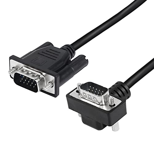 RIIEYOCA VGA Kabel,90 Grad VGA Stecker auf VGA Stecker Kabel 0,5 m,15-polig, Full HD 1080P(D) von RIIEYOCA