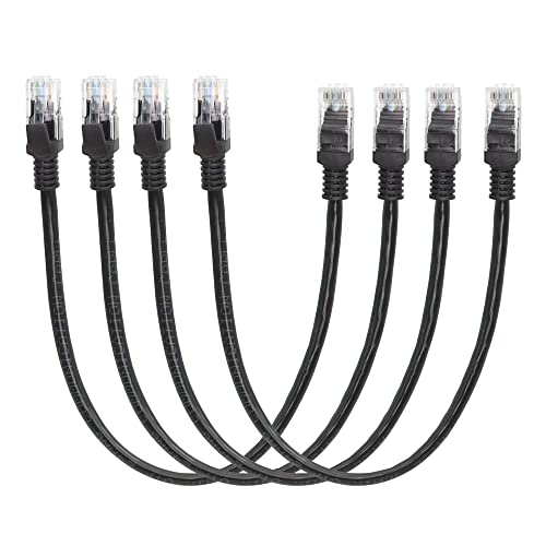 RIIEYOCA Cat6-Ethernet-Patchkabel 1 Fuß, Hochgeschwindigkeits-Internet-Netzwerkkabel LAN-Patchkabel mit RJ45-Anschlüssen für Router, Modem, Switch, Server, Schwarz, 4 Stück von RIIEYOCA