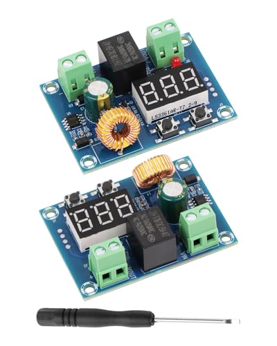 RIIEYOCA DC Niedervolt-Abschalter Schutzgerät, DC-Spannungstrennmodul, XH-M609 12-36V Tiefentladungsschutzplatine mit Digitaldisplay (2er-Pack) von RIIEYOCA
