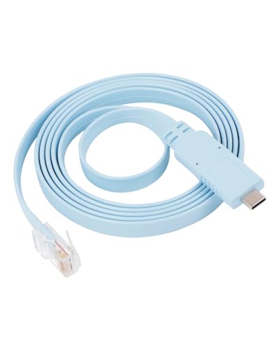 RIIEYOCA RJ45 Konsolenkabel auf USB C, Type C Cisco Konsolenkabel für Switches, Router, Firewalls, Server mit RJ45 Konsolenschnittstelle, etc. (1,5M/4,9FT) von RIIEYOCA