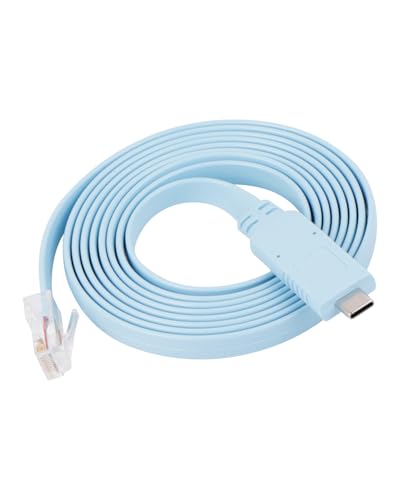 RIIEYOCA RJ45 Konsolenkabel auf USB C, Type C Cisco Konsolenkabel für Switches, Router, Firewalls, Server mit RJ45 Konsolenschnittstelle, etc. (1,8M/5,9FT) von RIIEYOCA