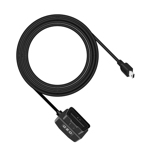 RIIEYOCA OBD zu USB DashCam Kabel, Mini USB zu OBD 2 Hardwire Adapter mit Switch Button Connector Kompatibel mit Elektrofahrzeugen (11,5ft / 3,5m, Mini) von RIIEYOCA