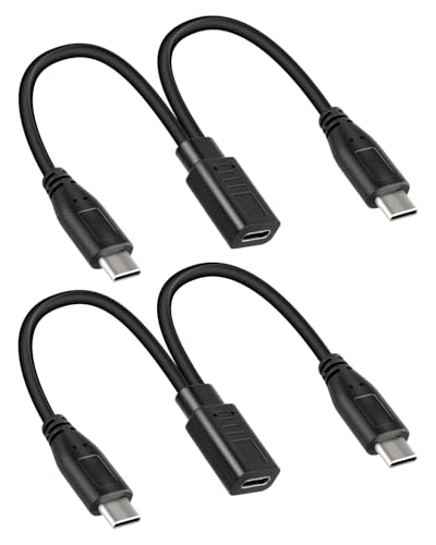RIIEYOCA Kurzes USB Typ C Female auf Dual Typ C Male Ladekabel, Nur für Laden geeignet, 1 zu 2 USB C Splitter Ladekabel, (1FT/2er Pack, Nur Laden) von RIIEYOCA
