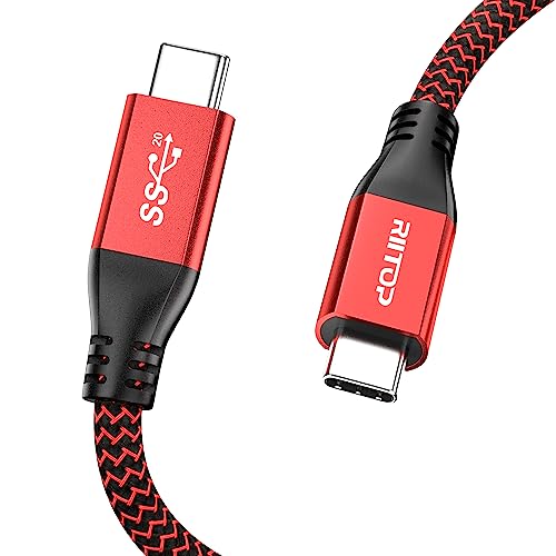 RIITOP USB C auf USB C Kabel [1,5 m], USB 3.2 Typ C Gen 2 Datenkabel mit Emarker 20Gbps Datenübertragung, 100W 20V/5A PD Schnellladekabel, 4K@60Hz Video von RIITOP