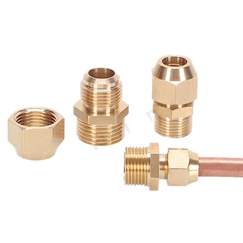 Kupfer Bördelung Direktverbinder 1/4 Zoll 3/8 Zoll 1/2 Zoll Außengewinde auf 6/8/10 mm Rohr Messing Fitting Klimaanlage Verlängerung Adapter Rohr 12 mm, 3/4 Zoll von RIJPEX