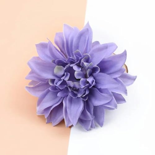 RIJPEX 10 Stück 10 cm künstliche Pflanzen Dekorative Blumen Seide Gerbera Weihnachtsdekoration für Zuhause DIY Kranz Fake Staubblatt Brosche lila - 10 Stück von RIJPEX