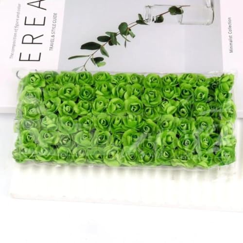 RIJPEX 144 Stück 1,5 cm künstlicher Mini-Papier-Rosenstrauß für Scrapbooking für Hochzeitsfeier-Dekoration, künstliche Rosenblumen-K5-144 Stück von RIJPEX
