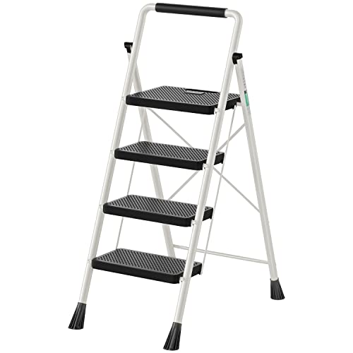 RIKADE Klappbare Stufenleiter mit 4 Stufen und breitem Anti-Rutsch-Pedal - Leicht, tragbar und vielseitig verwendbar mit Handgriff RIKADE Klappbare Stufenleiter mit 4 Stufen und breitem Anti-Rutsch-Pedal - Leicht, tragbar und vielseitig verwendbar mit Handgriff von RIKADE