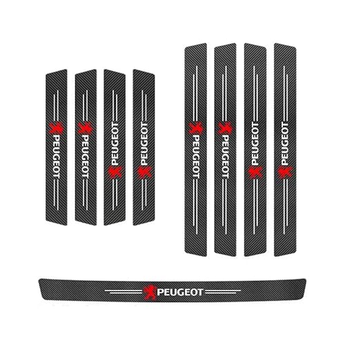RIKCAT Auto Einstiegsleisten Schutz für Peugeot Traveller Compact, Türschweller Aufkleber Kohlefaser Türeinstiegsschutz Schutzfolie Kratzfeste Lackschutz Auto Tuning Zubehör,9PCS von RIKCAT