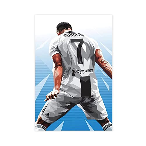 RIKCAT Cristiano Ronaldo Kunst-Leinwand-Poster, Wandkunst, Dekordruck, Bild, Gemälde für Wohnzimmer, Schlafzimmer, Dekoration, ungerahmt, 40 x 60 cm von RIKCAT