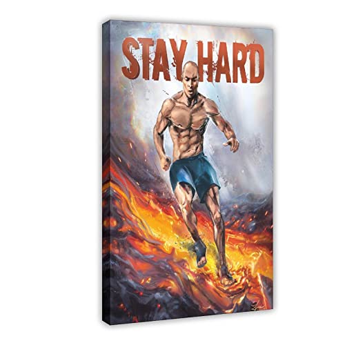 RIKCAT David Goggins Stays Hard Canvas Poster Wall Art Decor Print Picture Paintings for Living Room Bedroom Decoration Frame-style 20x30inch(50x75cm) von RIKCAT